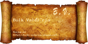 Bulk Valéria névjegykártya